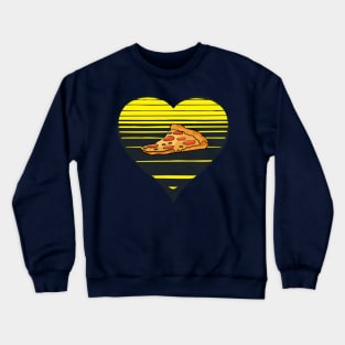 Pizza lover, sunset heart. Professional pizza eater and food glutton person gift Crewneck Sweatshirt